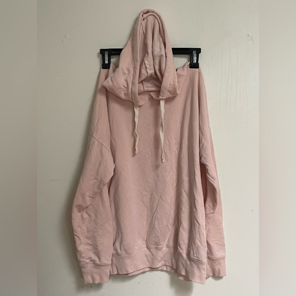baby pink drawstring hoodie